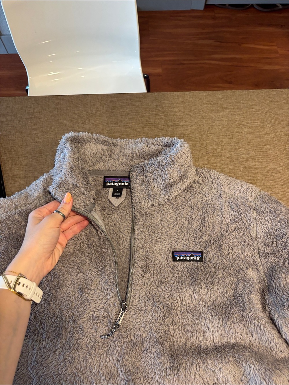 Patagonia Men’s  Gray Teddy Fleece Half-Zip Jacket